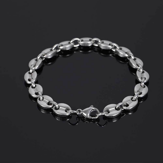 6mm Coffee Bean Link Chain Bracelet