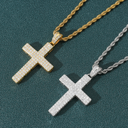 Baguette Cross Pendant Necklace