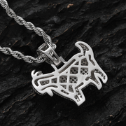 White Gold Iced Goat Pendant