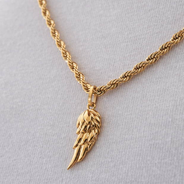 Gold Wing Shaped Pendant Necklace