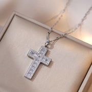 Simple Cross Zircon Pendant