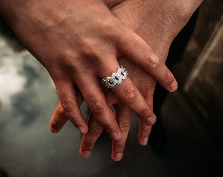 White Gold Cuban Prong Ring