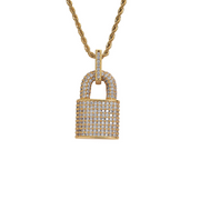 Gold Iced Padlock Pendant