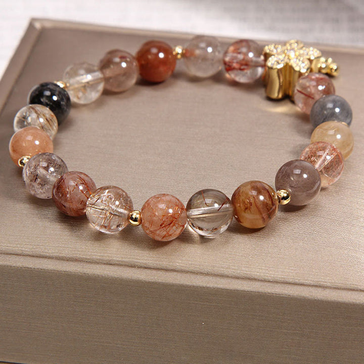 Multicolored Gemstone Flower Bracelet