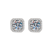 Classic Silver Diamond Stud Earrings