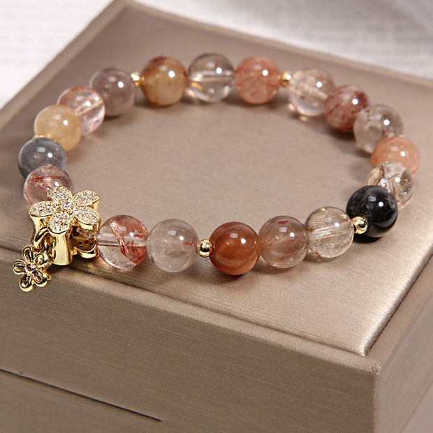 Multicolored Gemstone Flower Bracelet