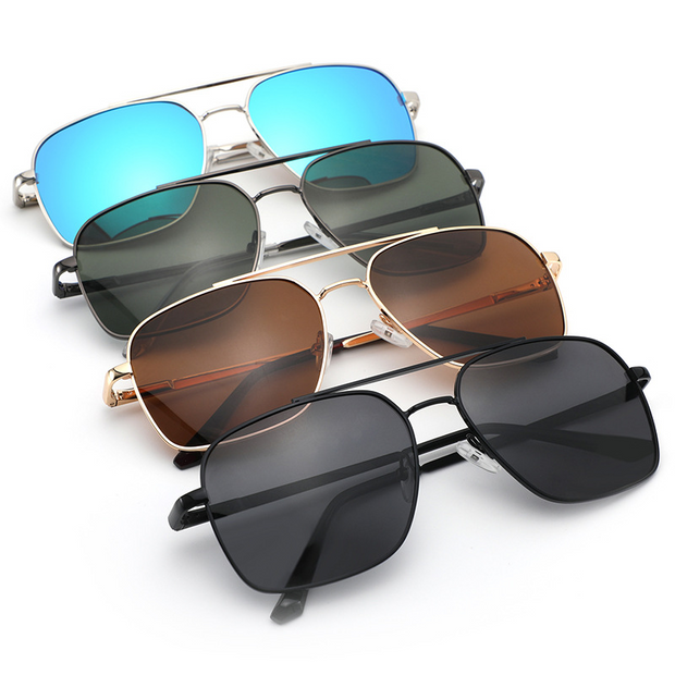 Square Frame Double Beam Polarized Sunglasses