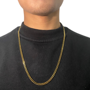 5mm Gold Square Cuban Chain