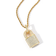 Gold Iced Padlock Pendant