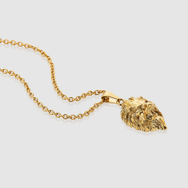 Gold Lion Pendant Necklace