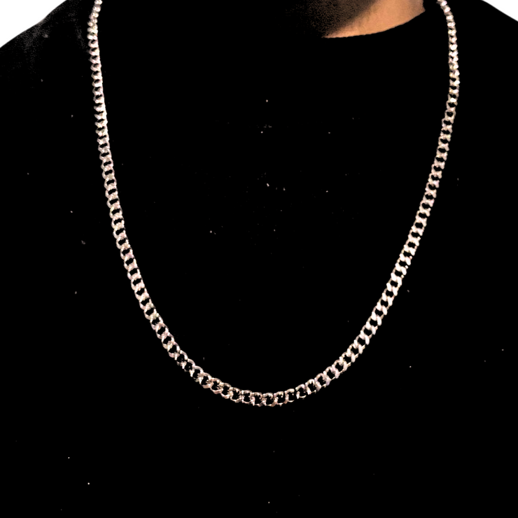 3mm  Cuban Chain White Gold