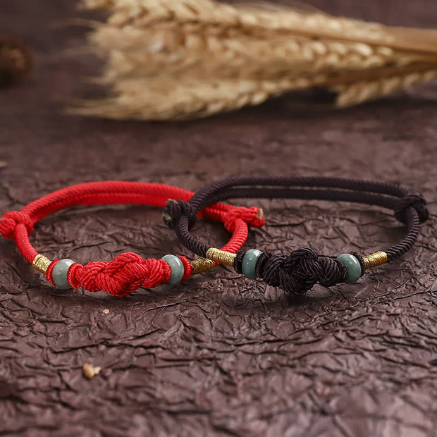 Luck and Fortune Knot Jade Bracelets for Couples