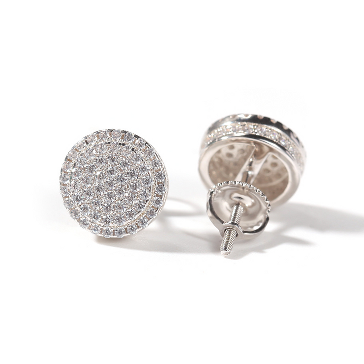 Round Double Layer Stud Earrings