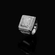 White Gold Square Paved Ring