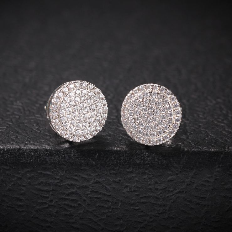 Round Double Layer Stud Earrings