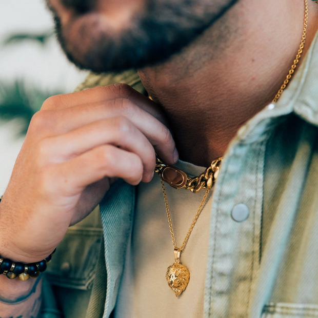 Gold Lion Pendant Necklace