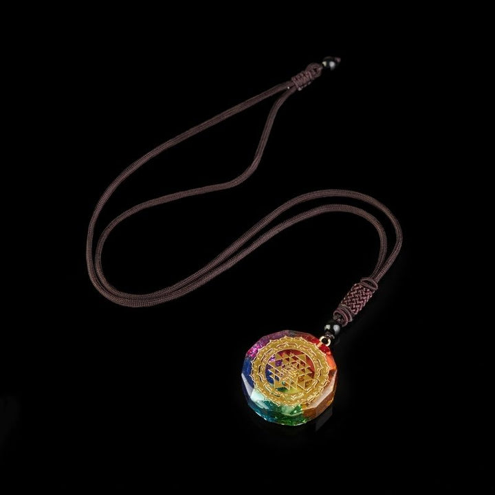 Balanced Energy Chakra Orgonite Necklace with EMF Protection