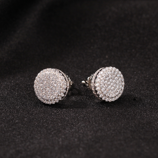 Round Double Layer Stud Earrings