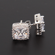 Square Diamond Stud Earrings