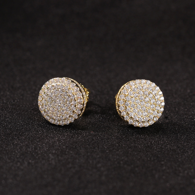 Round Double Layer Stud Earrings