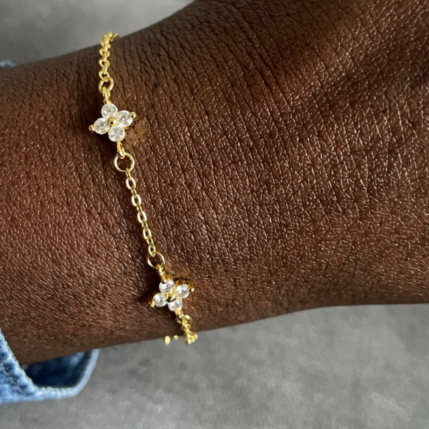 Dainty Pointed Star-Flower Bracelet
