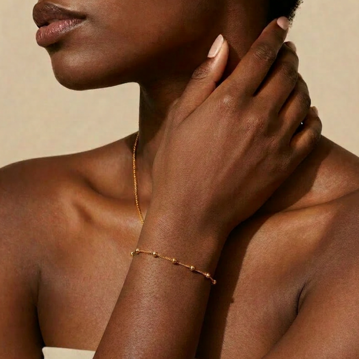 Minimalist Gold Layering Bracelet Stack