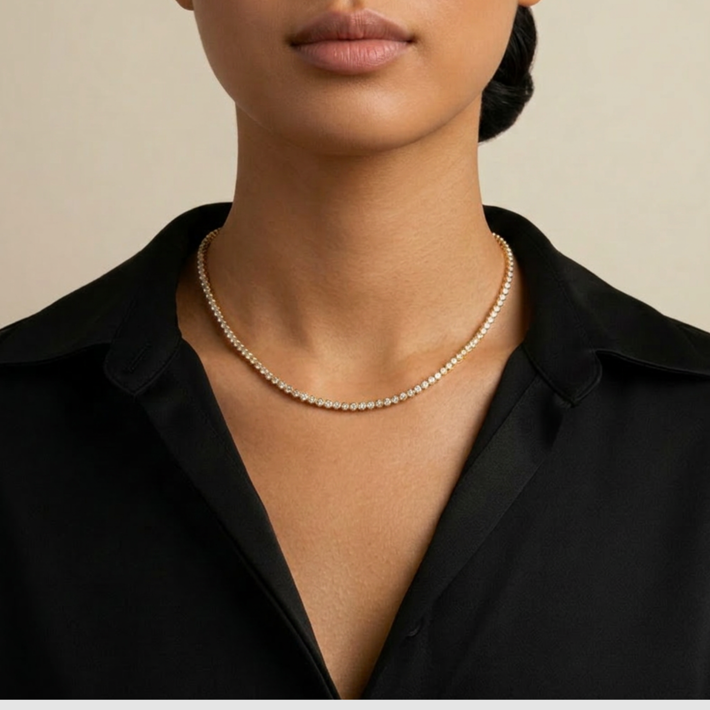 2mm Diamond Tennis Choker Necklace
