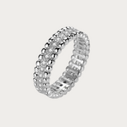 Double Sided Roller Ball White Gold Ring