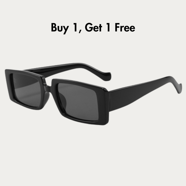 Retro Rectangle Frame Polarized Sunglasses