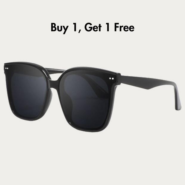 Black Oval Frame Polarized Sunglasses