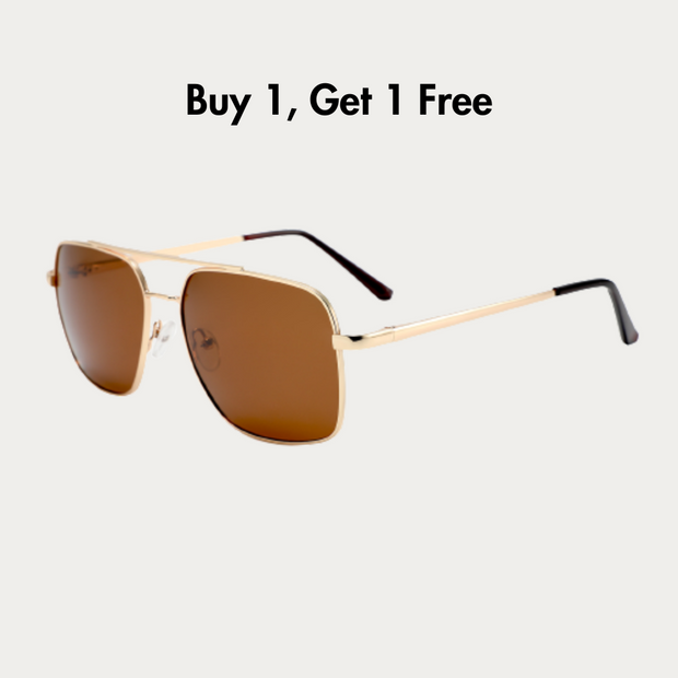 Square Frame Double Beam Polarized Sunglasses