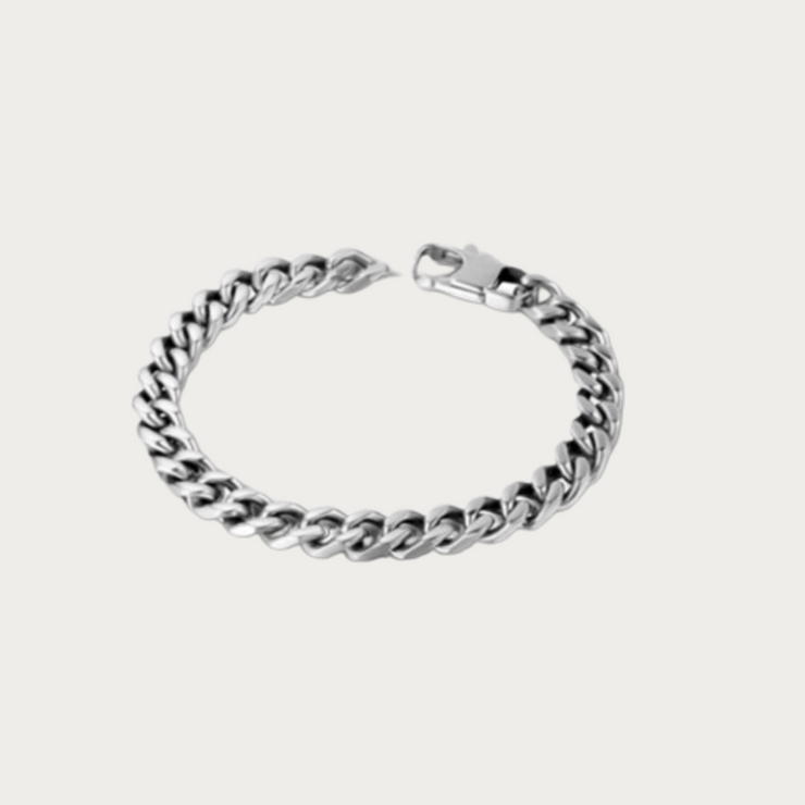 Silver Titanium Steel Chain Bracelet