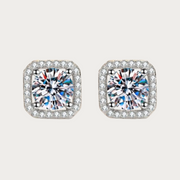 Classic Silver Diamond Stud Earrings