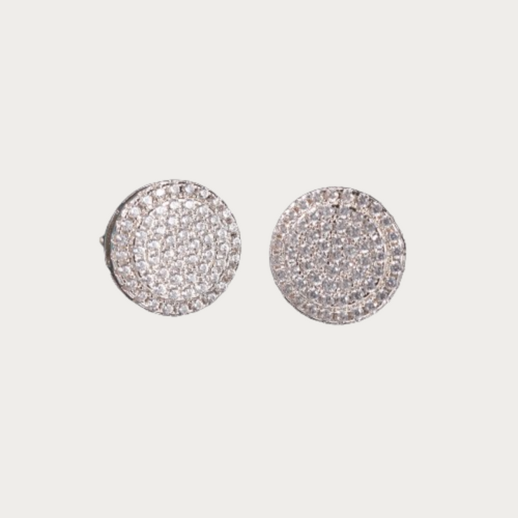 Round Double Layer Stud Earrings