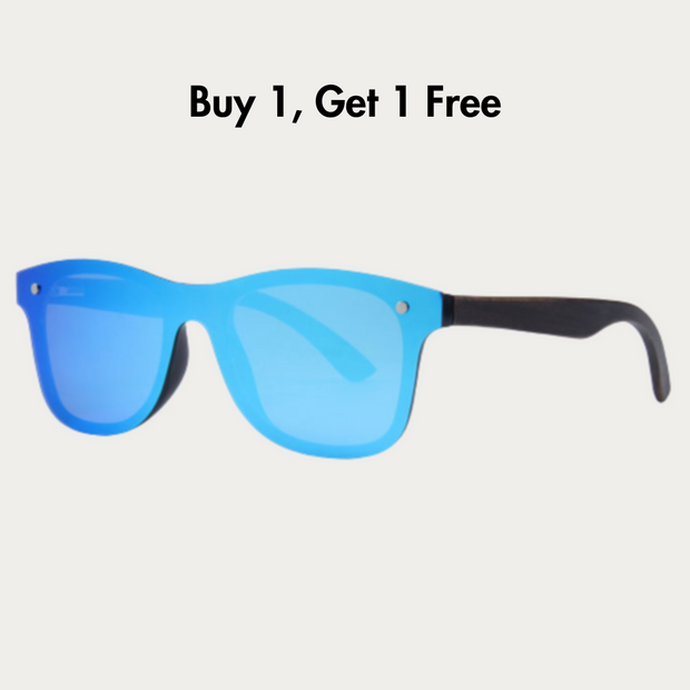 Clear Blue Timber Polarized Sunglasses