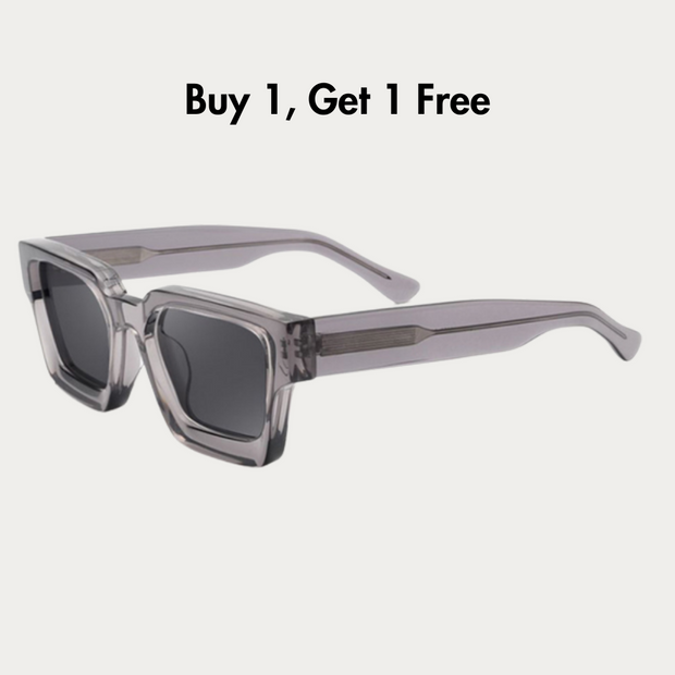 Transparent Gray Plate Frame Polarized Sunglasses