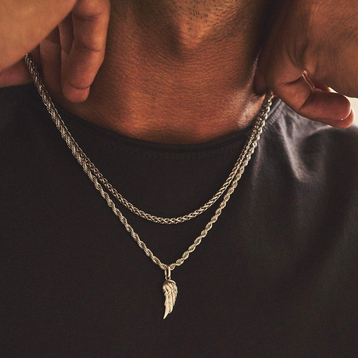 Silver Wing Shaped Pendant Necklace