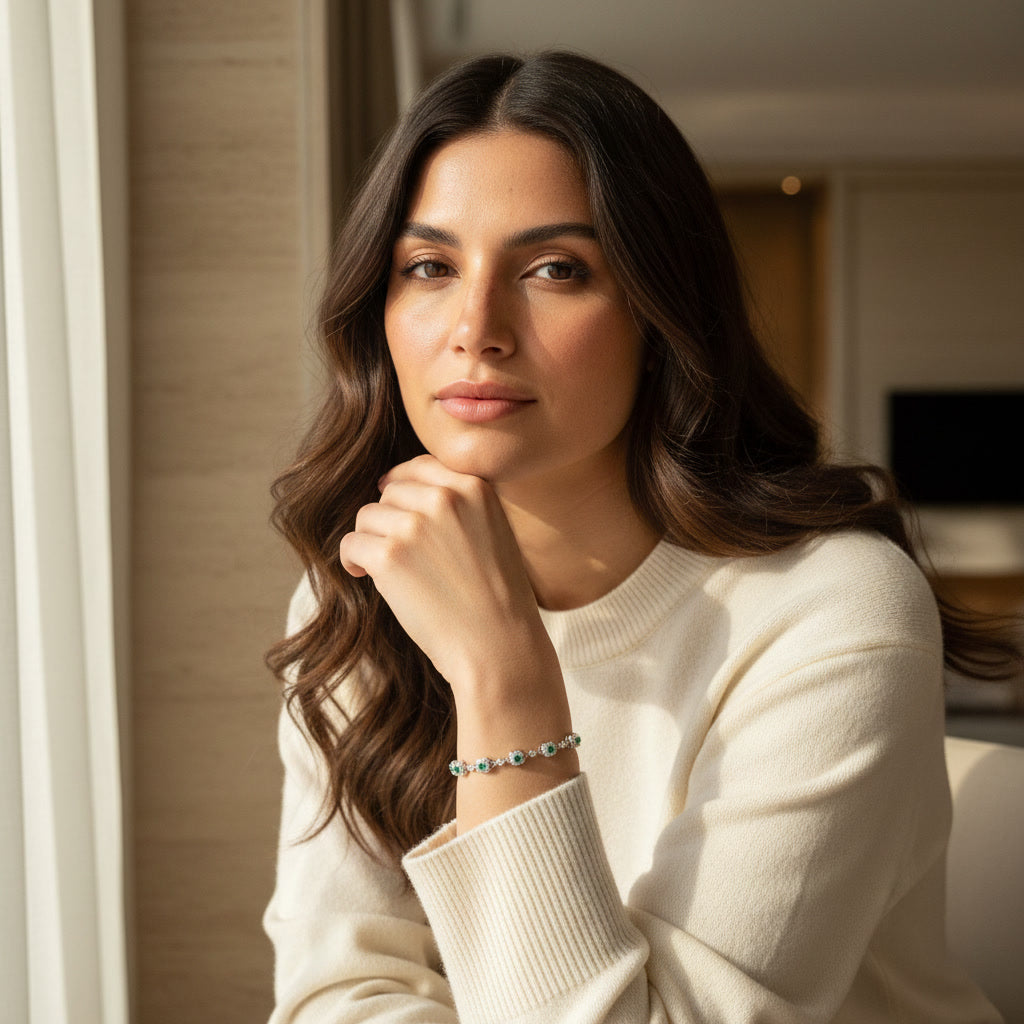 Dainty Emerald Tennis Bracelet