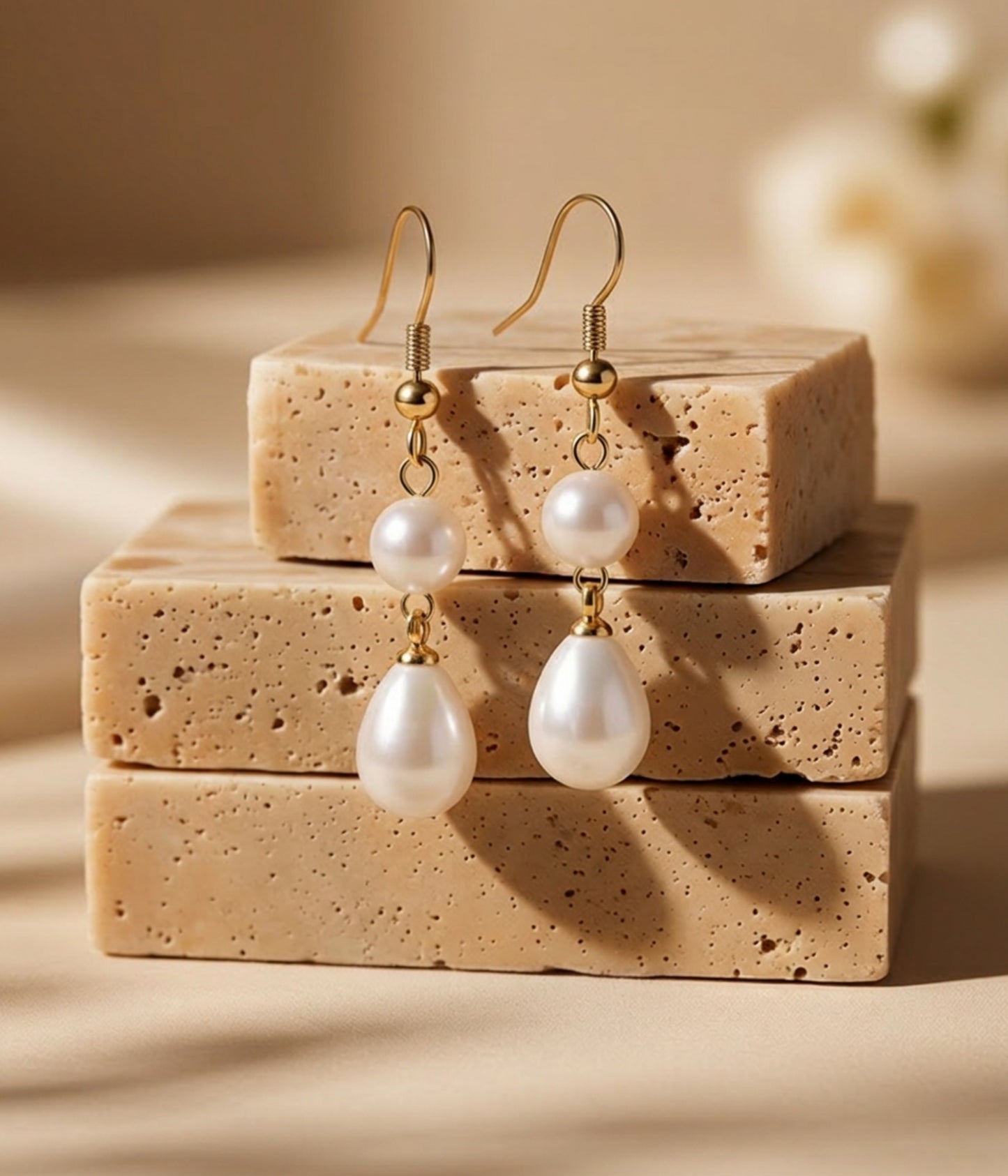 Natural Freshwater Pearl Drop Earrings