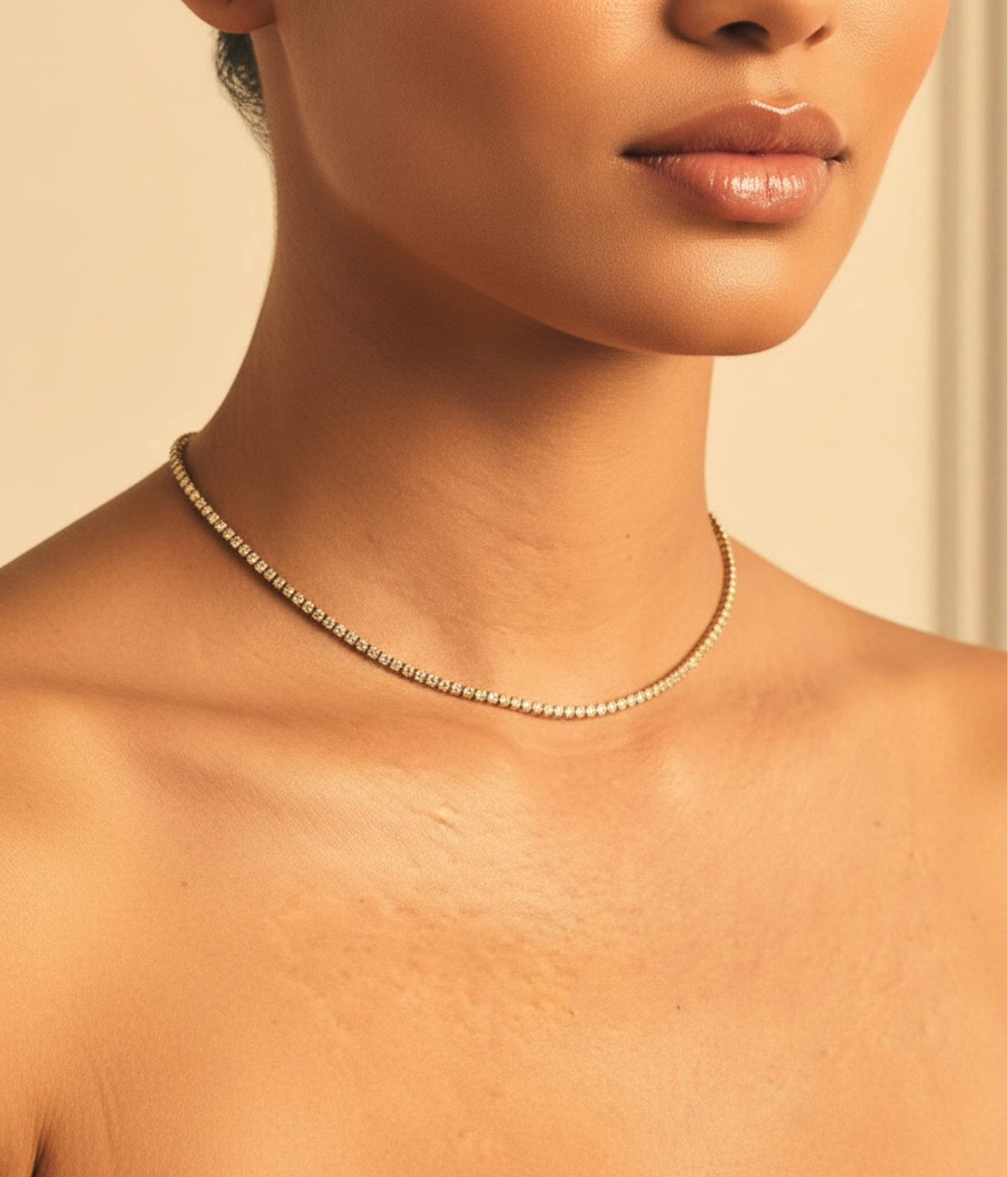 2mm Diamond Tennis Choker Necklace