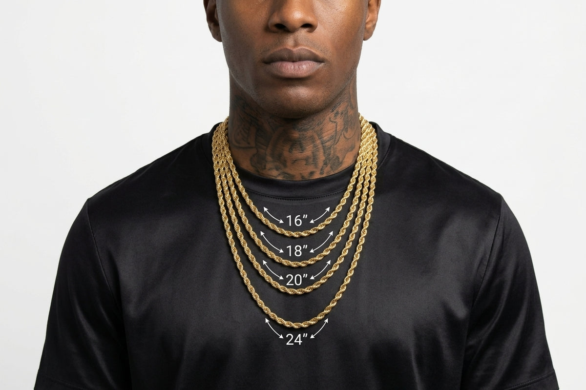 5mm Cuban Style Rope Chain in Gold Plating