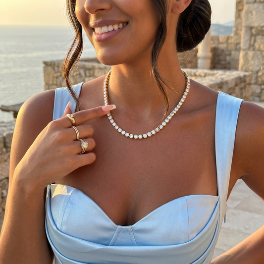 Icy Tennis CZ Choker Necklace – Premium Cubic Zirconia Statement Chain for Everyday Luxury