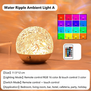 Water Ripple Projector Night Light Crystal Lamp