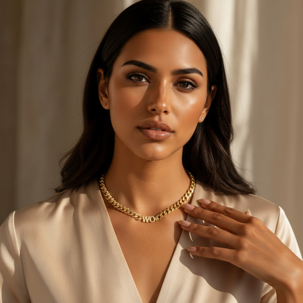 Personalised Initial Choker | Bold Cuban Chain Necklace