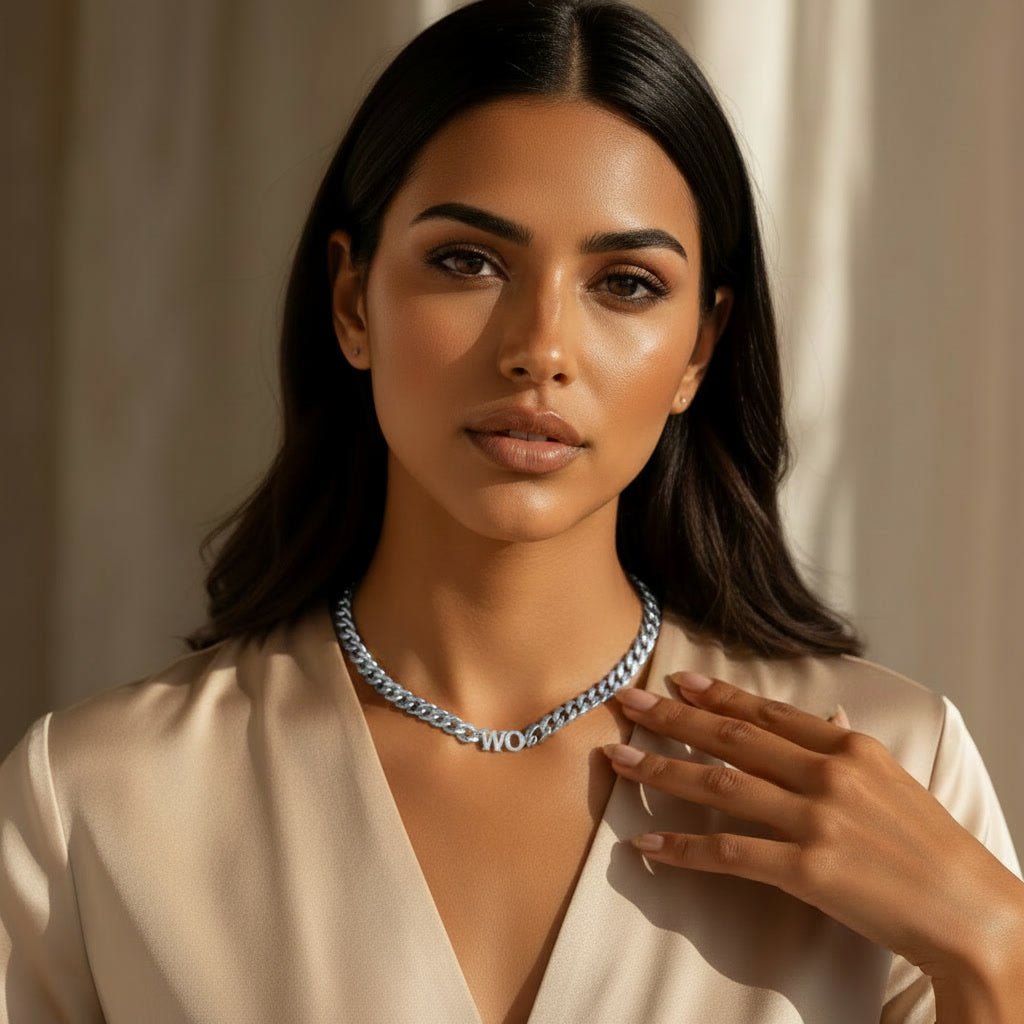 Personalised Initial Choker | Bold Cuban Chain Necklace