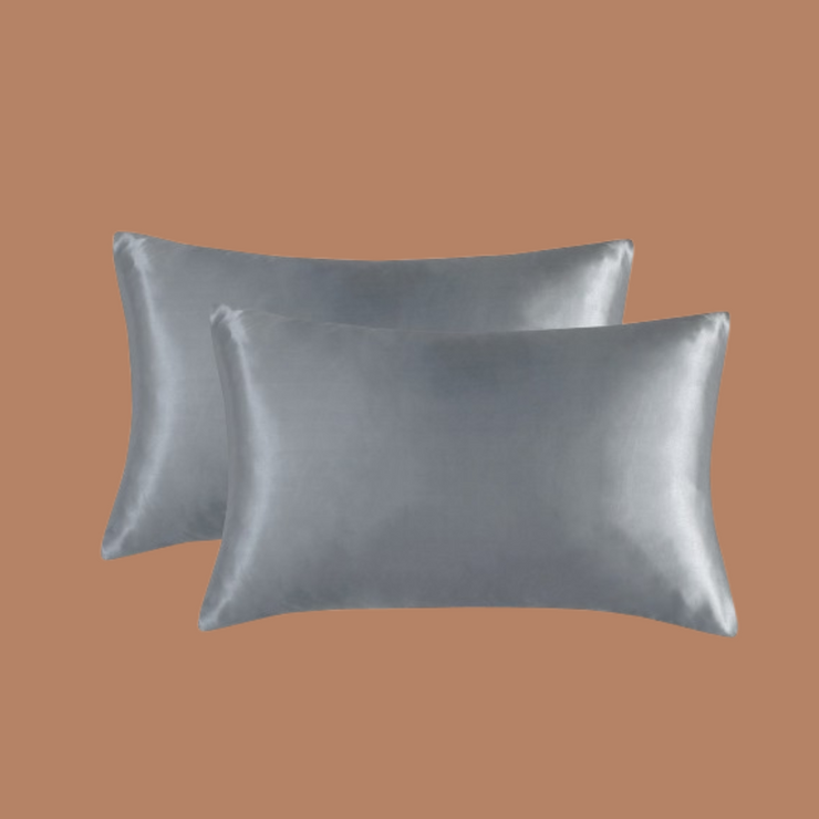 Gray Satin Silk Pillowcase