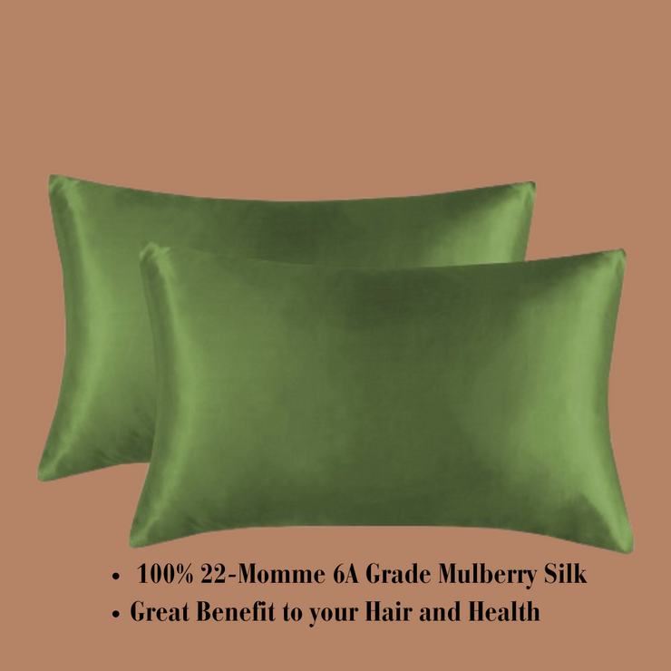 OliveDrab Satin Silk Pillowcase