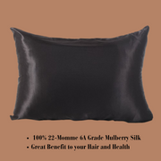 Black Zipper Silk Pillowcase