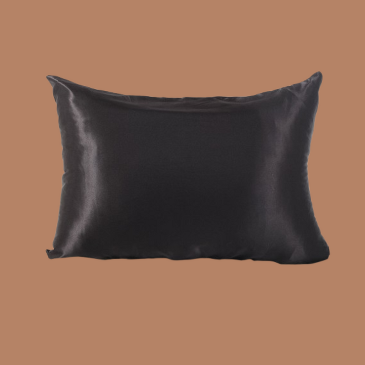 Black Zipper Silk Pillowcase