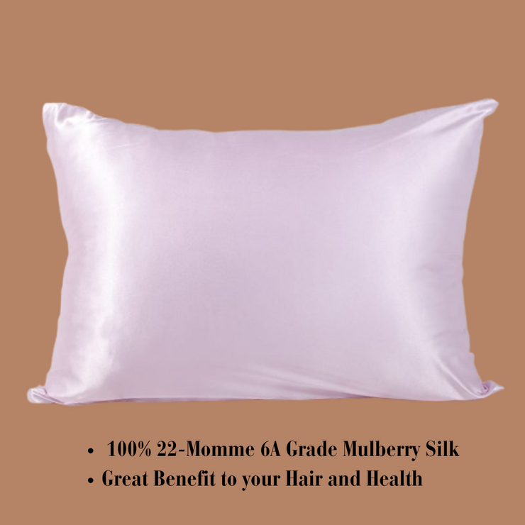 Lavender Zipper Silk Pillowcase